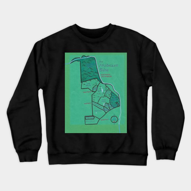 The Mideast Side Crewneck Sweatshirt by PendersleighAndSonsCartography